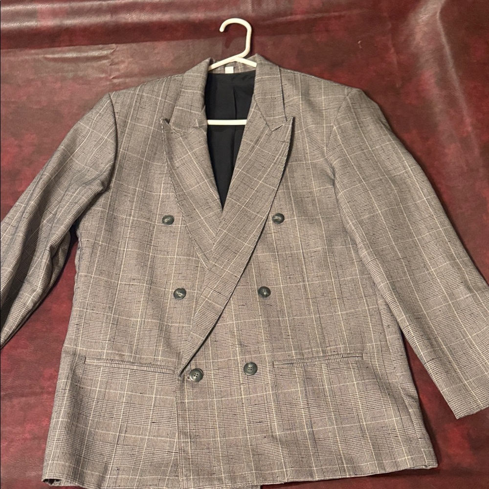 City Streets Charcoal Checkered Blazer